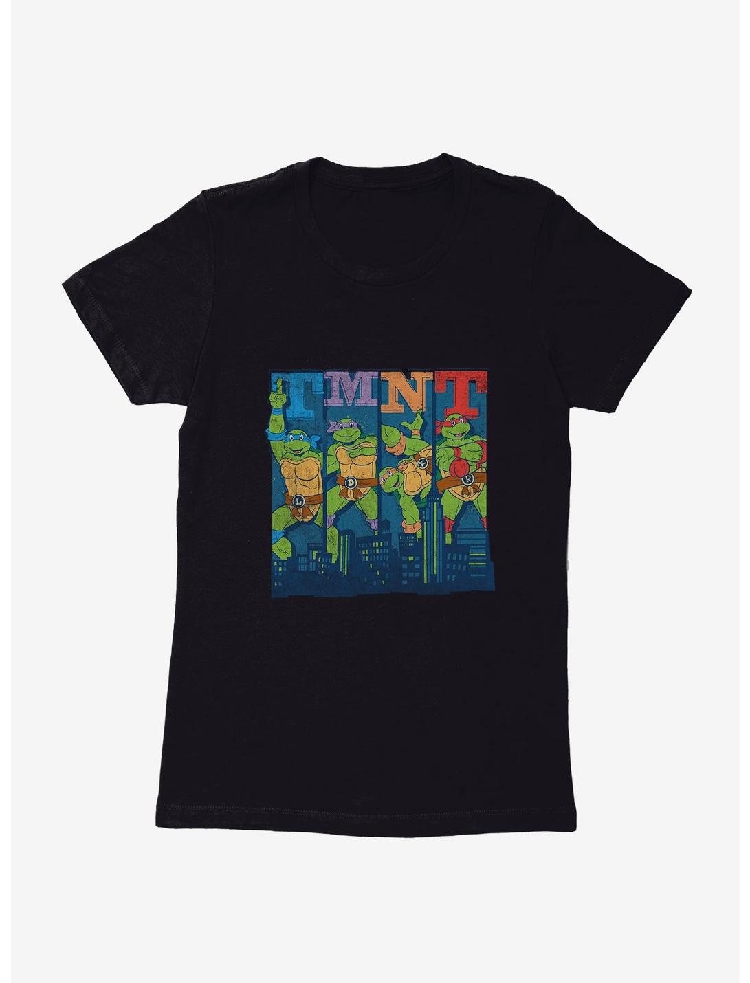 Teenage Mutant Ninja Turtles Character Line Up Womens T-Shirt, BLACK, hi-res