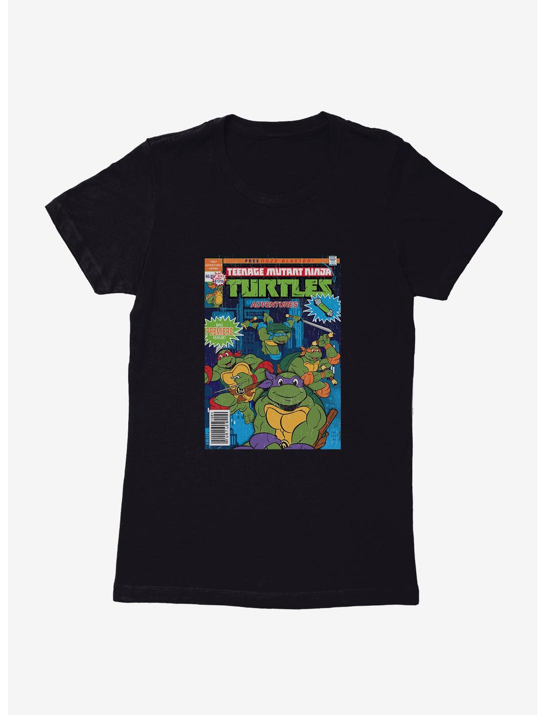 Teenage Mutant Ninja Turtles Adventures Premiere Comic Book Cover Womens T-Shirt, BLACK, hi-res