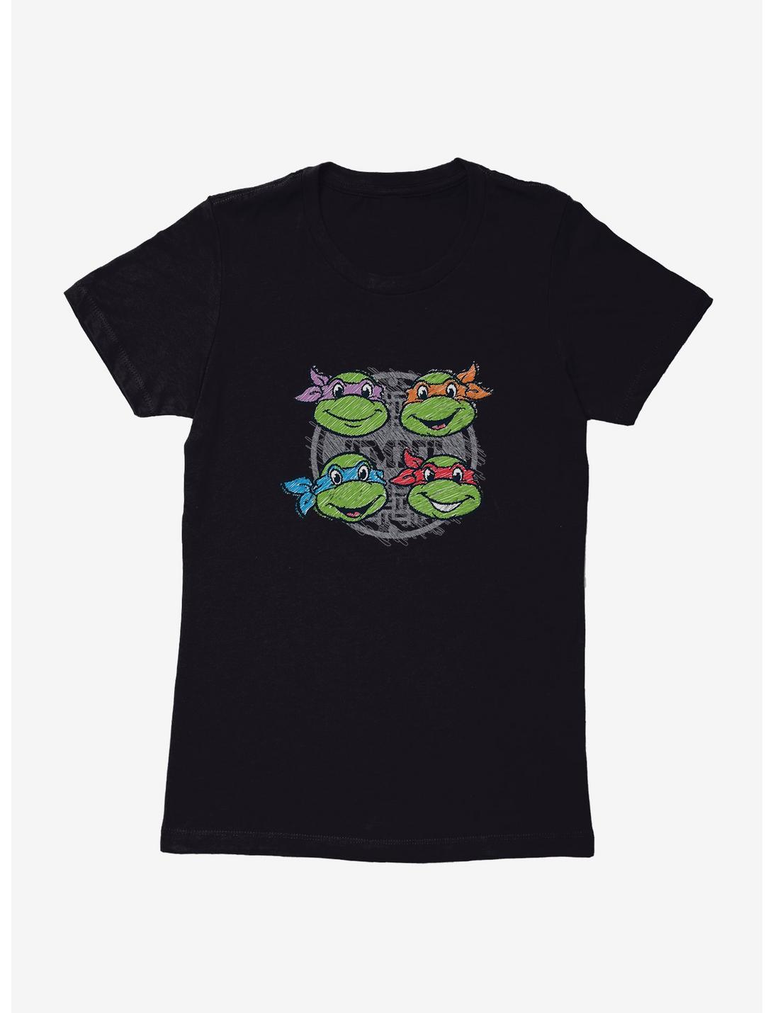 Teenage Mutant Ninja Turtles Chalk Lines Character Faces Womens T-Shirt, , hi-res