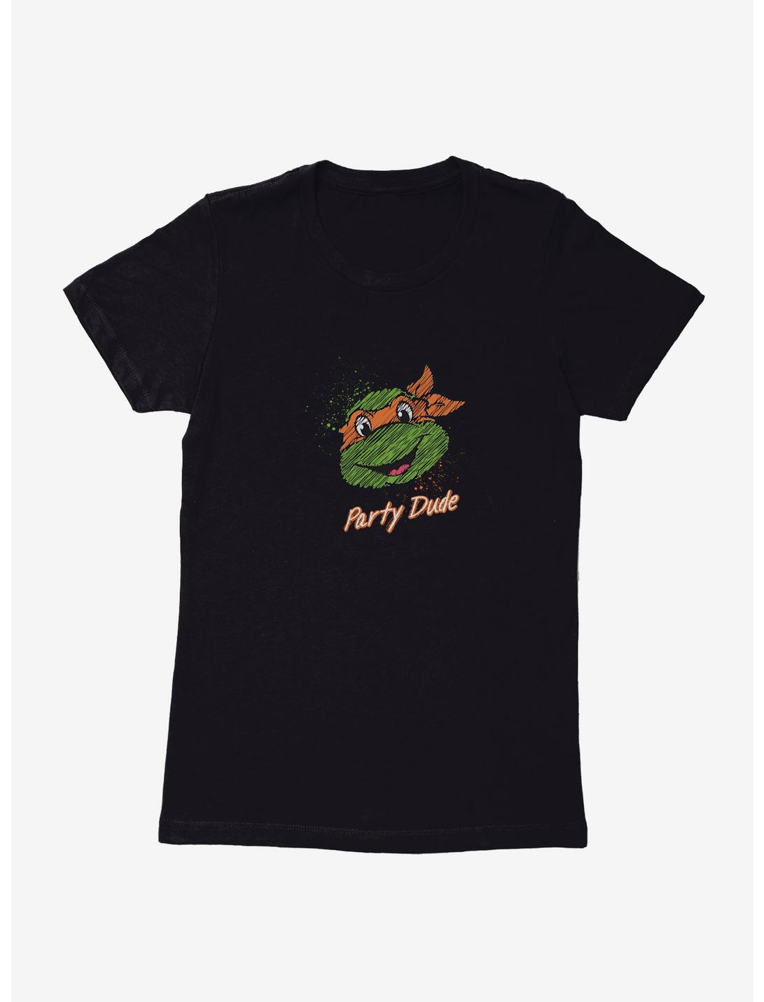 Teenage Mutant Ninja Turtles Chalk Lines Michelangelo Party Dude Womens T-Shirt, , hi-res