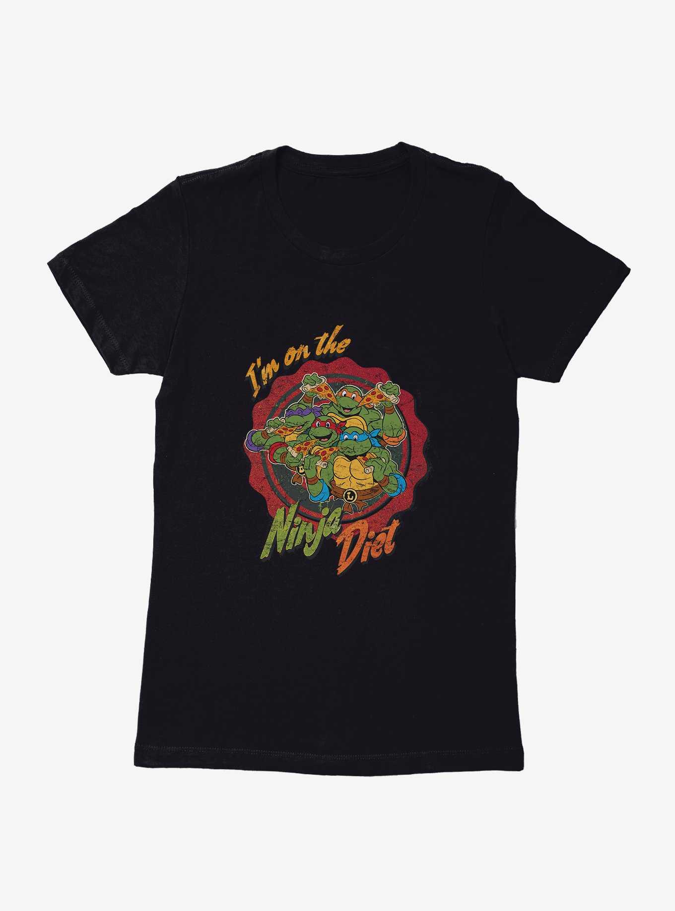 Teenage Mutant Ninja Turtles On The Ninja Diet Group Pizza Womens T-Shirt, , hi-res