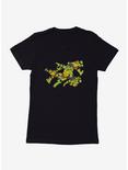 Teenage Mutant Ninja Turtles Group Action Poses Womens T-Shirt, BLACK, hi-res