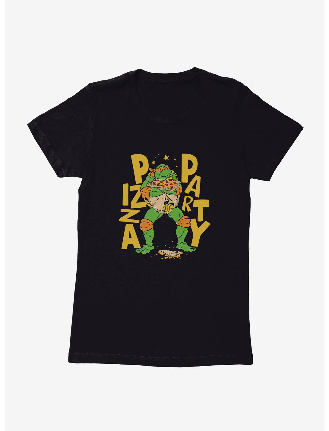 Teenage Mutant Ninja Turtles Michelangelo Pizza Party Womens T-Shirt, BLACK, hi-res