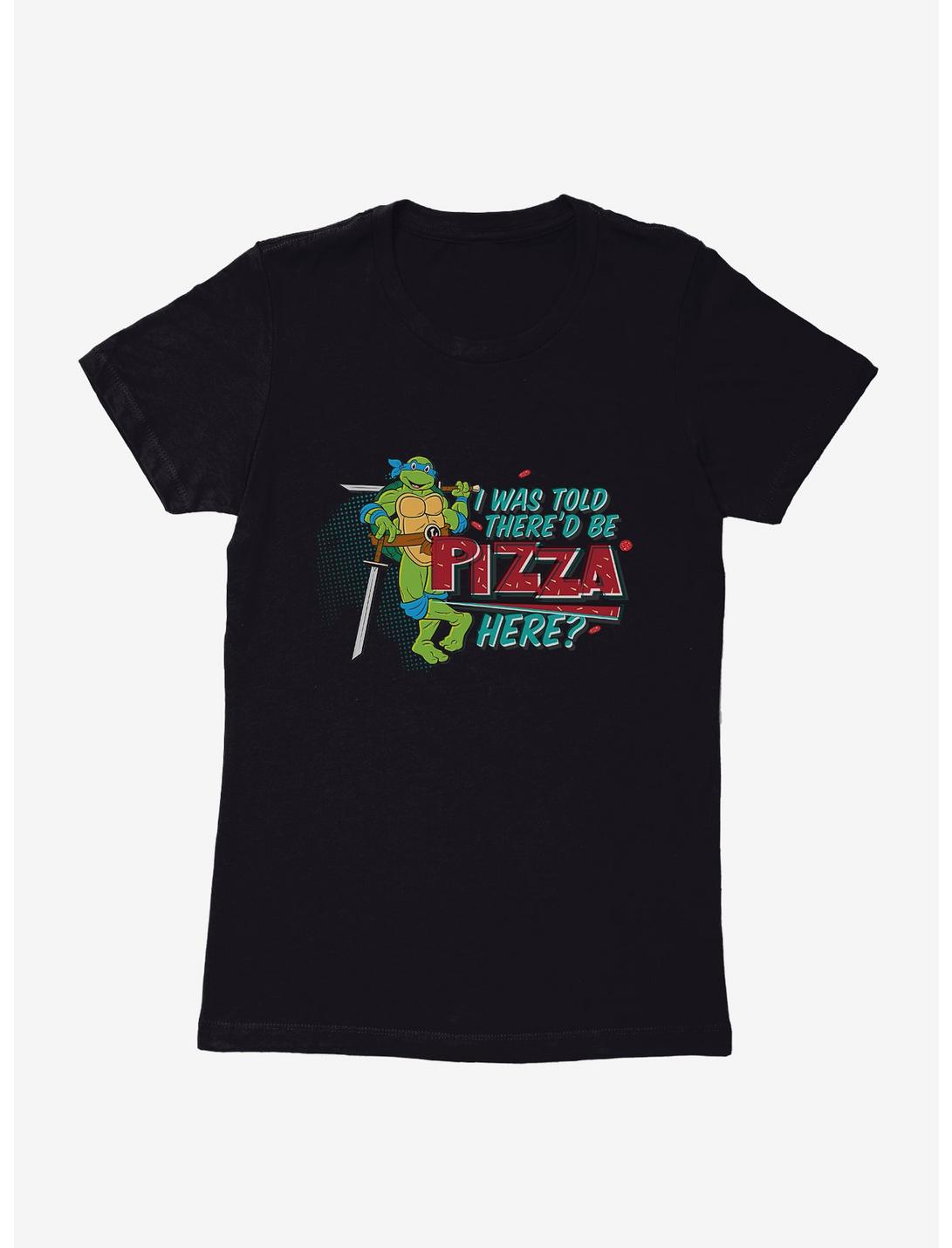 Teenage Mutant Ninja Turtles Leonardo I Was Told There'd Be Pizza Womens T-Shirt, BLACK, hi-res