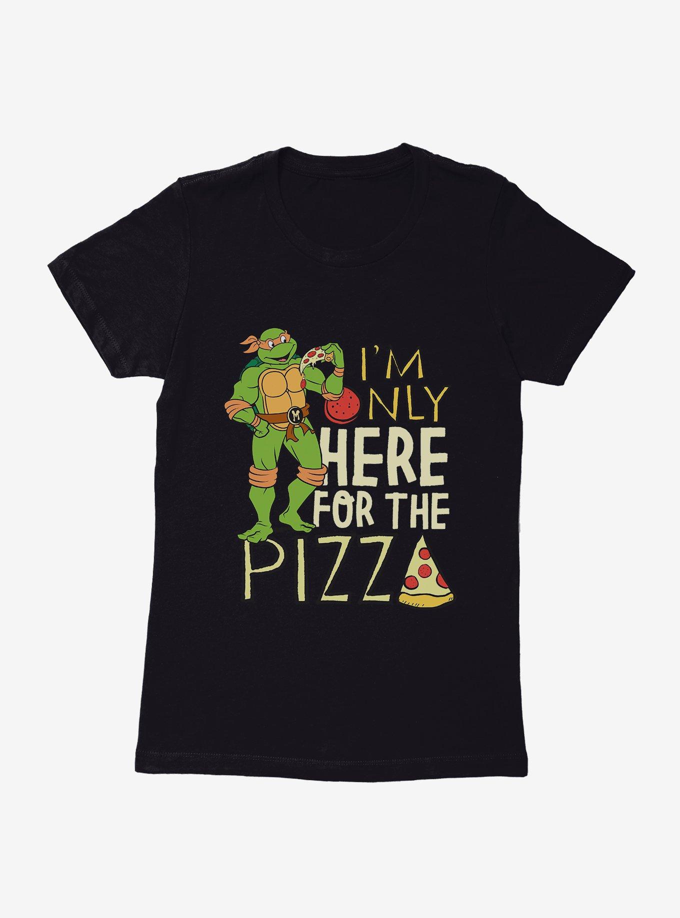 Teenage Mutant Ninja Turtles Michelangelo Only Here For Pizza Womens T-Shirt, , hi-res