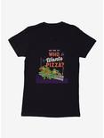 Teenage Mutant Ninja Turtles Pizza Neon Sign Womens T-Shirt, BLACK, hi-res