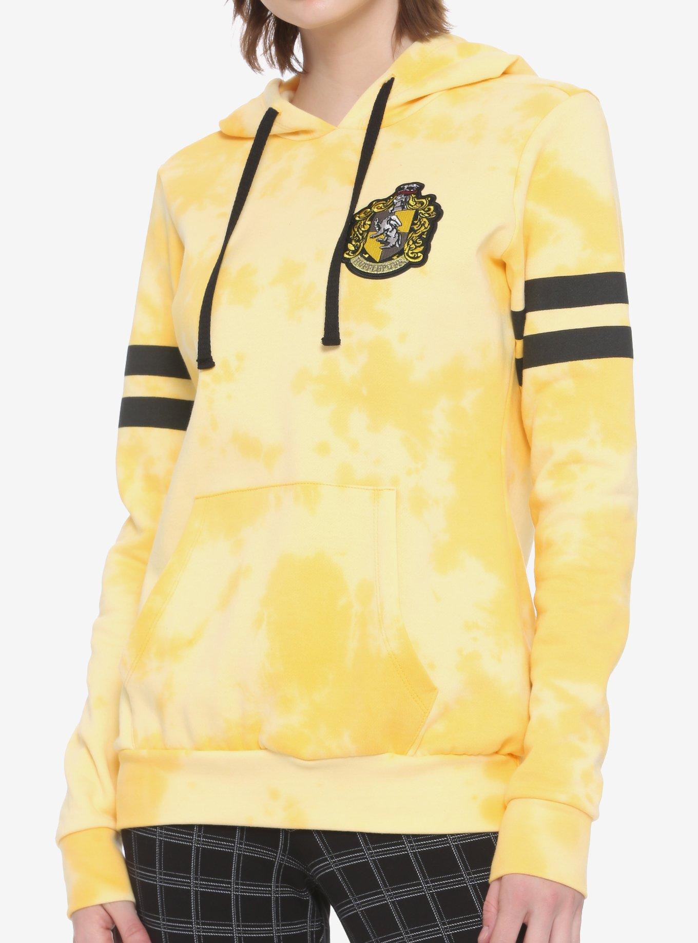 Harry Potter Hufflepuff Varsity Stripe Tie Dye Girls Hoodie Hot