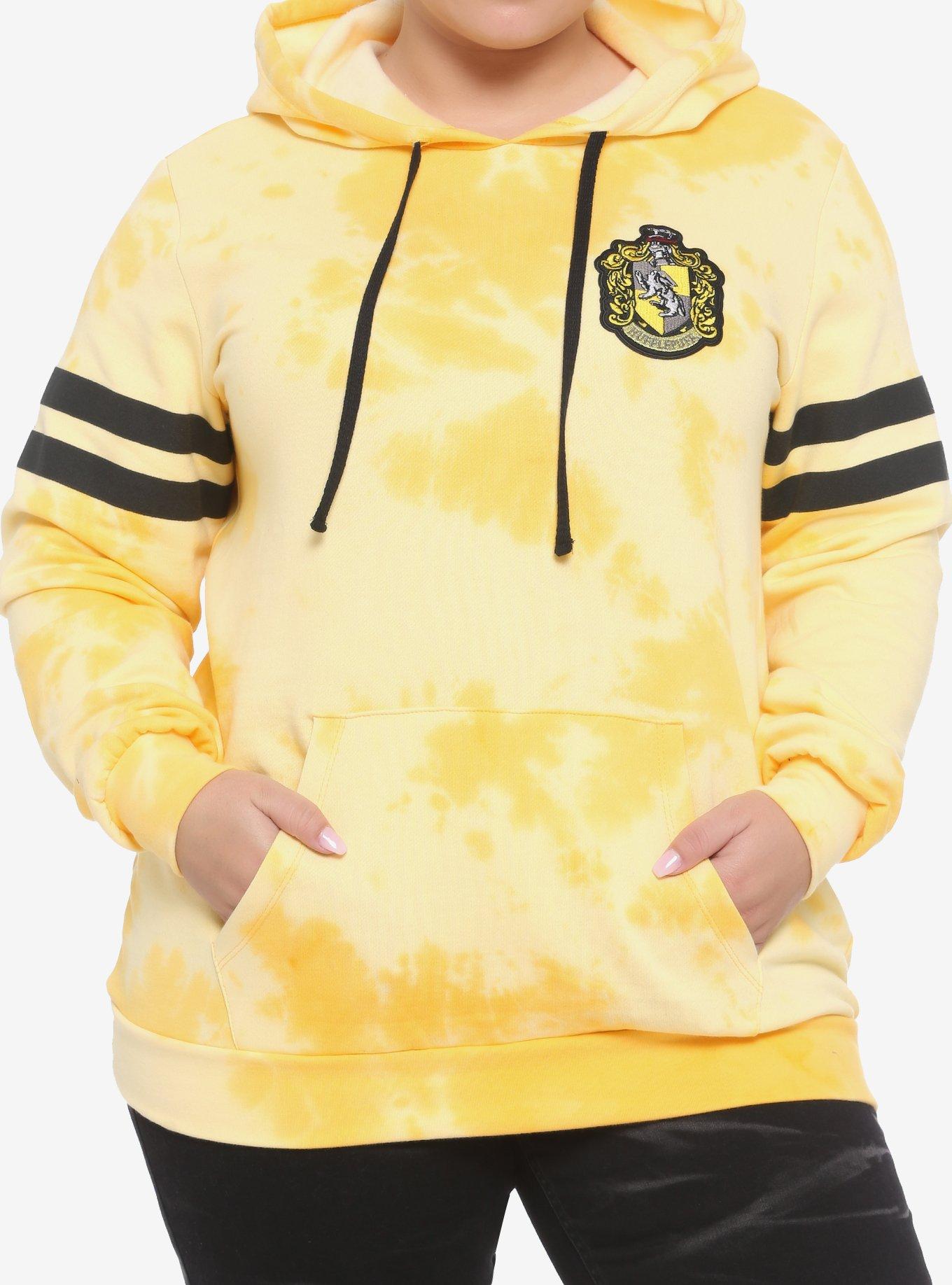 Harry Potter Hufflepuff Varsity Stripe Tie-Dye Girls Hoodie Plus Size, MULTI, hi-res