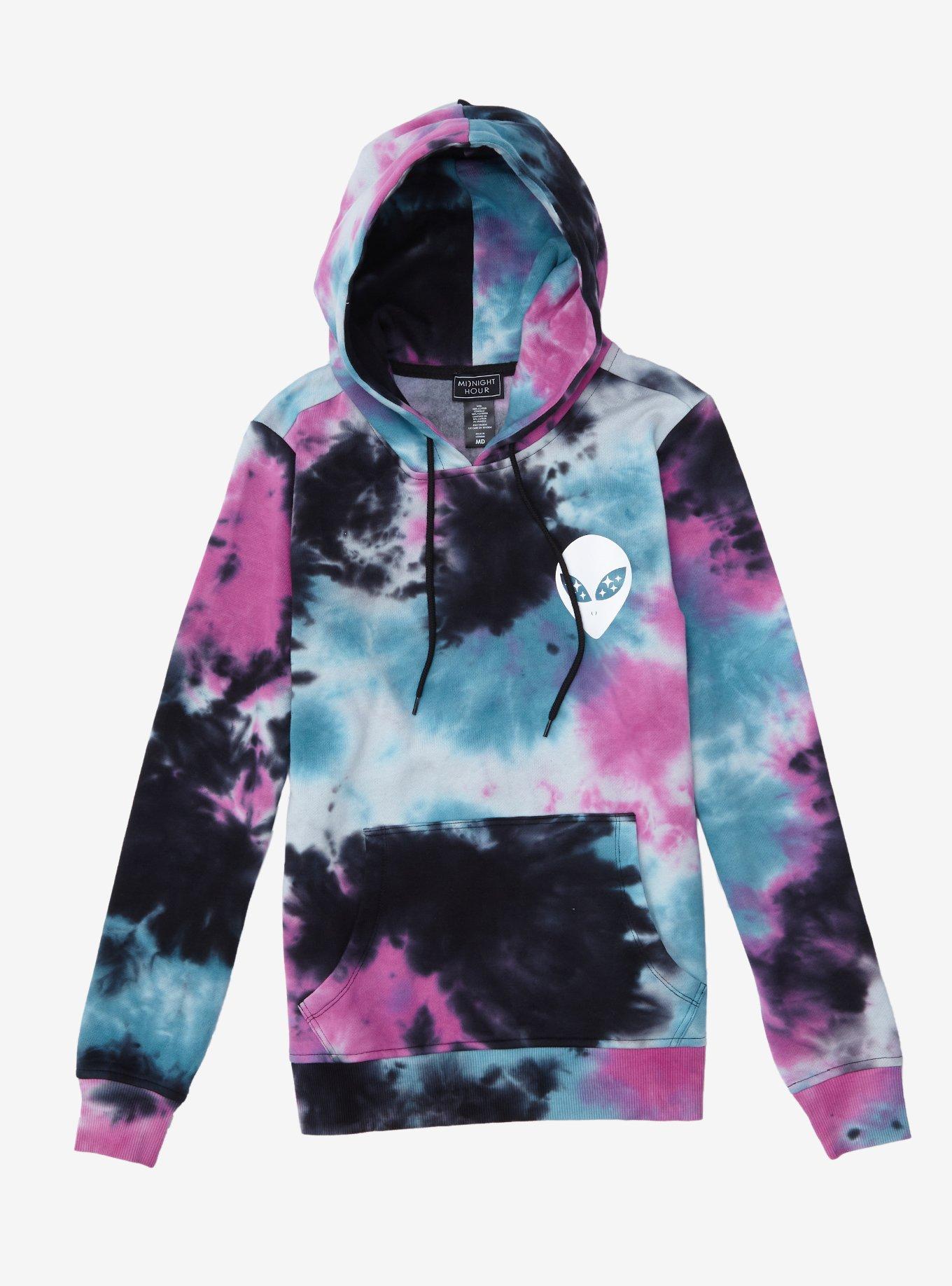 Tie dye alien hoodie sale