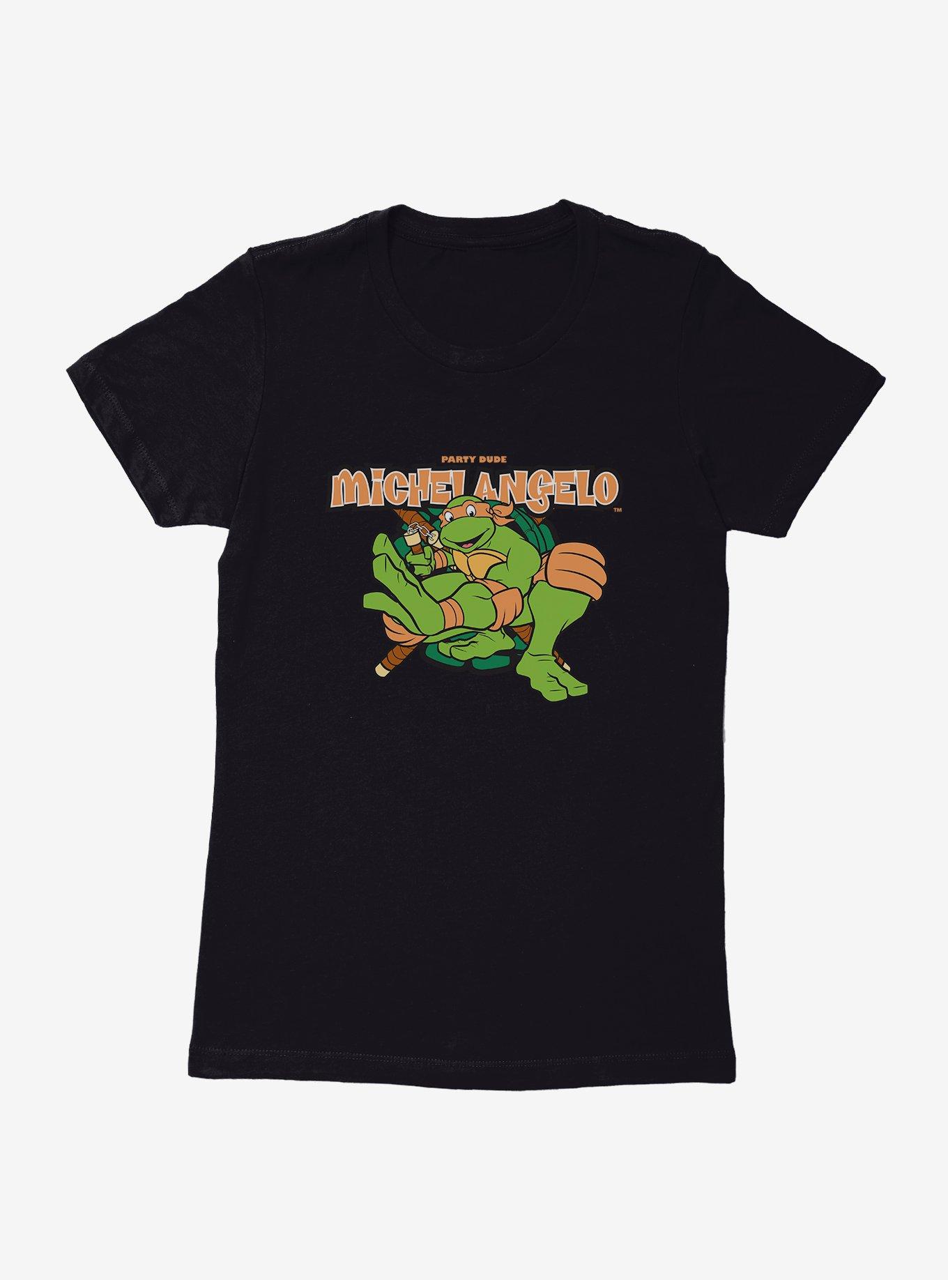 Teenage Mutant Ninja Turtles Michelangelo Party Dude Womens T-Shirt, BLACK, hi-res