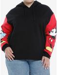Disney Mickey Mouse & Minnie Mouse Sleeves Girls Hoodie Plus Size, MULTI, hi-res