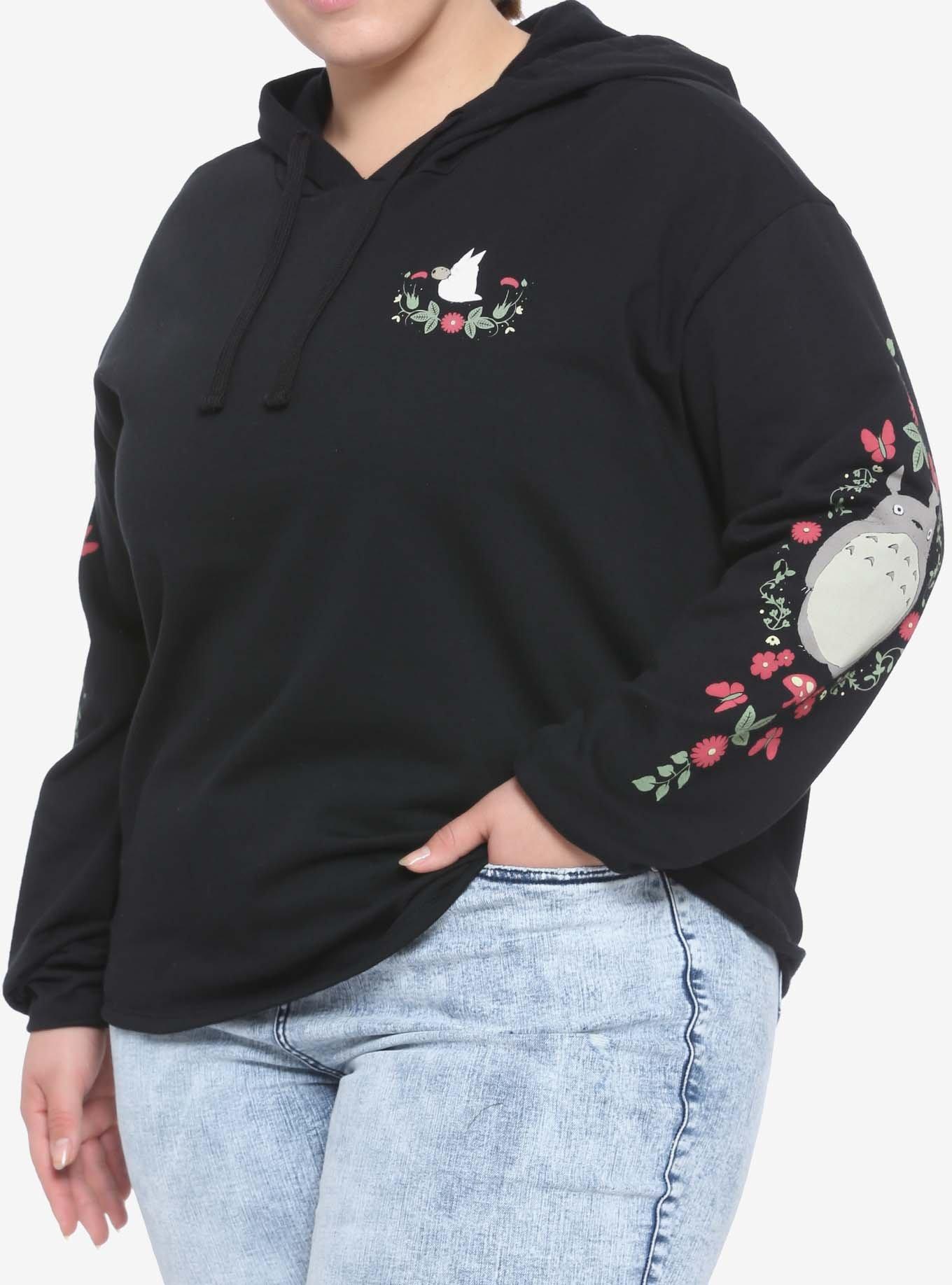 Studio Ghibli My Neighbor Totoro Floral Girls Hoodie Plus Size, MULTI, hi-res