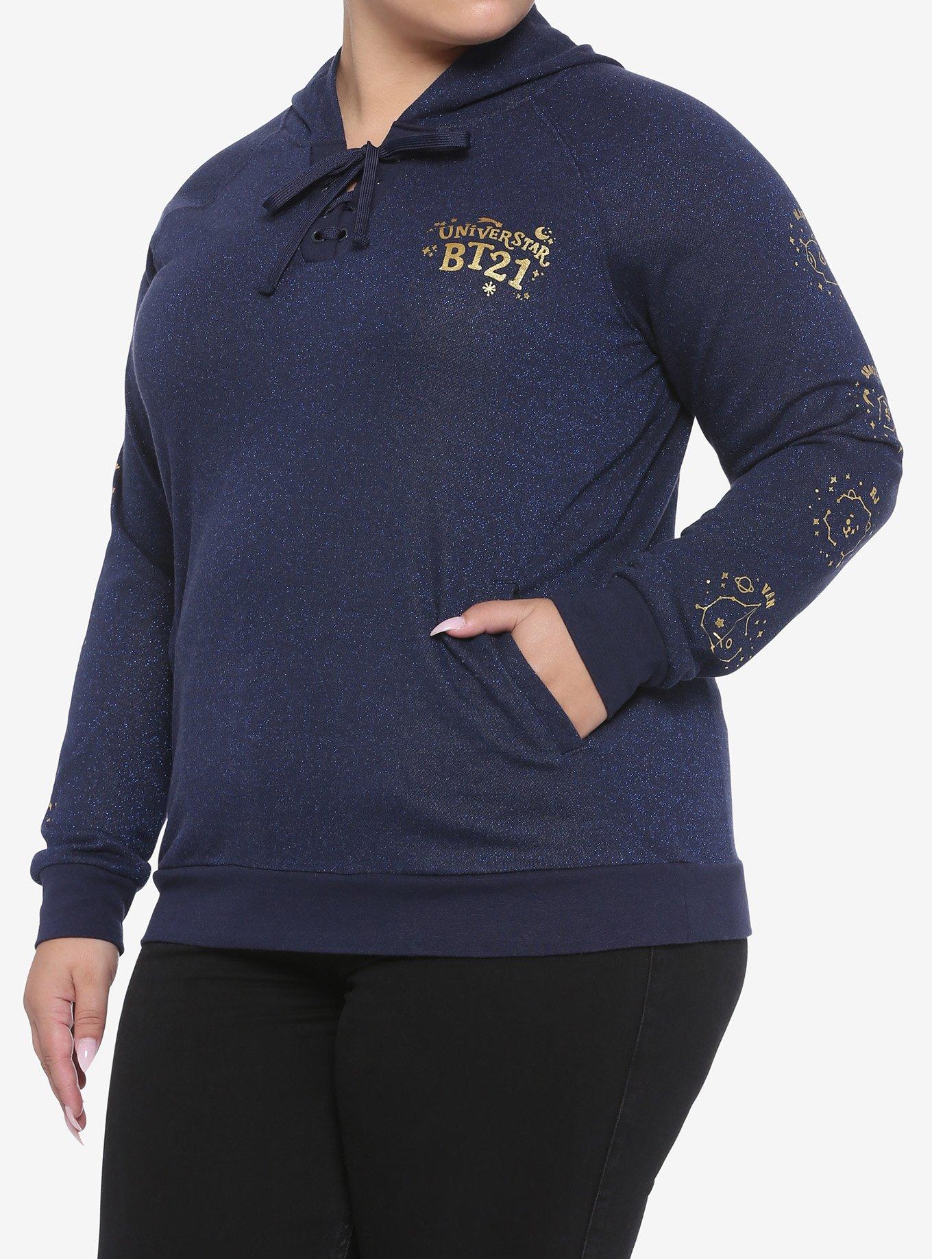 BT21 Metallic & Gold Constellation Girls Lace-Up Hoodie Plus Size, GOLD, hi-res