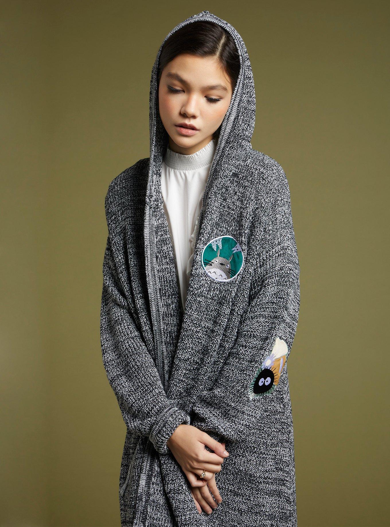 Her Universe Studio Ghibli My Neighbor Totoro Embroidered Patches Girls Hooded Open Cardigan, MULTI, hi-res