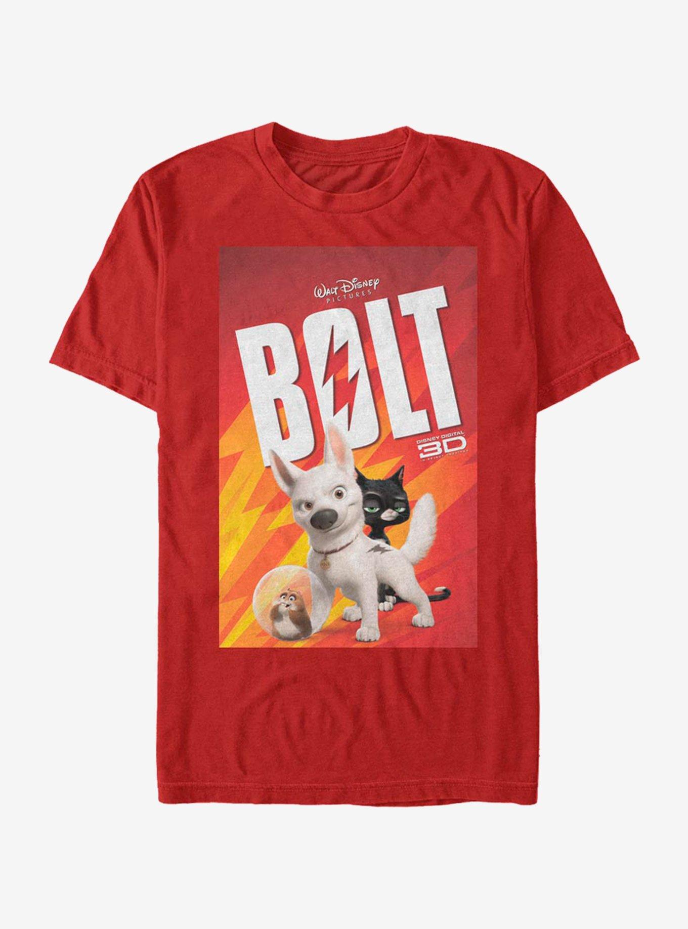 Disney Bolt Poster T-Shirt RED Hot Topic