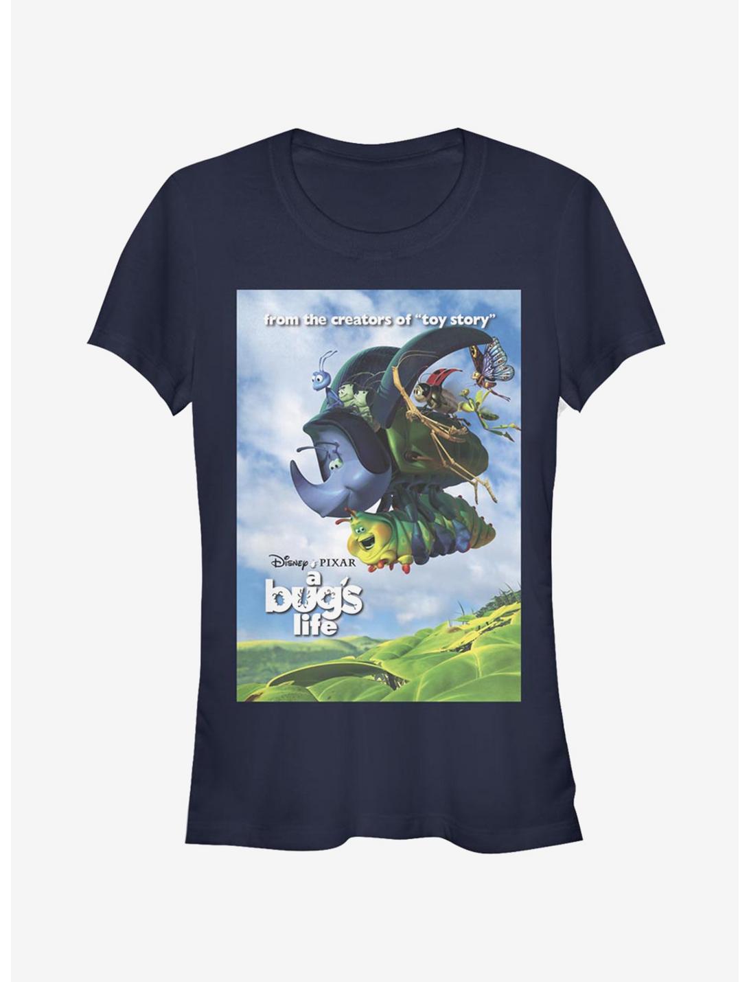 Disney Pixar A Bug's Life Bugs Flying Poster Girls T-Shirt, NAVY, hi-res