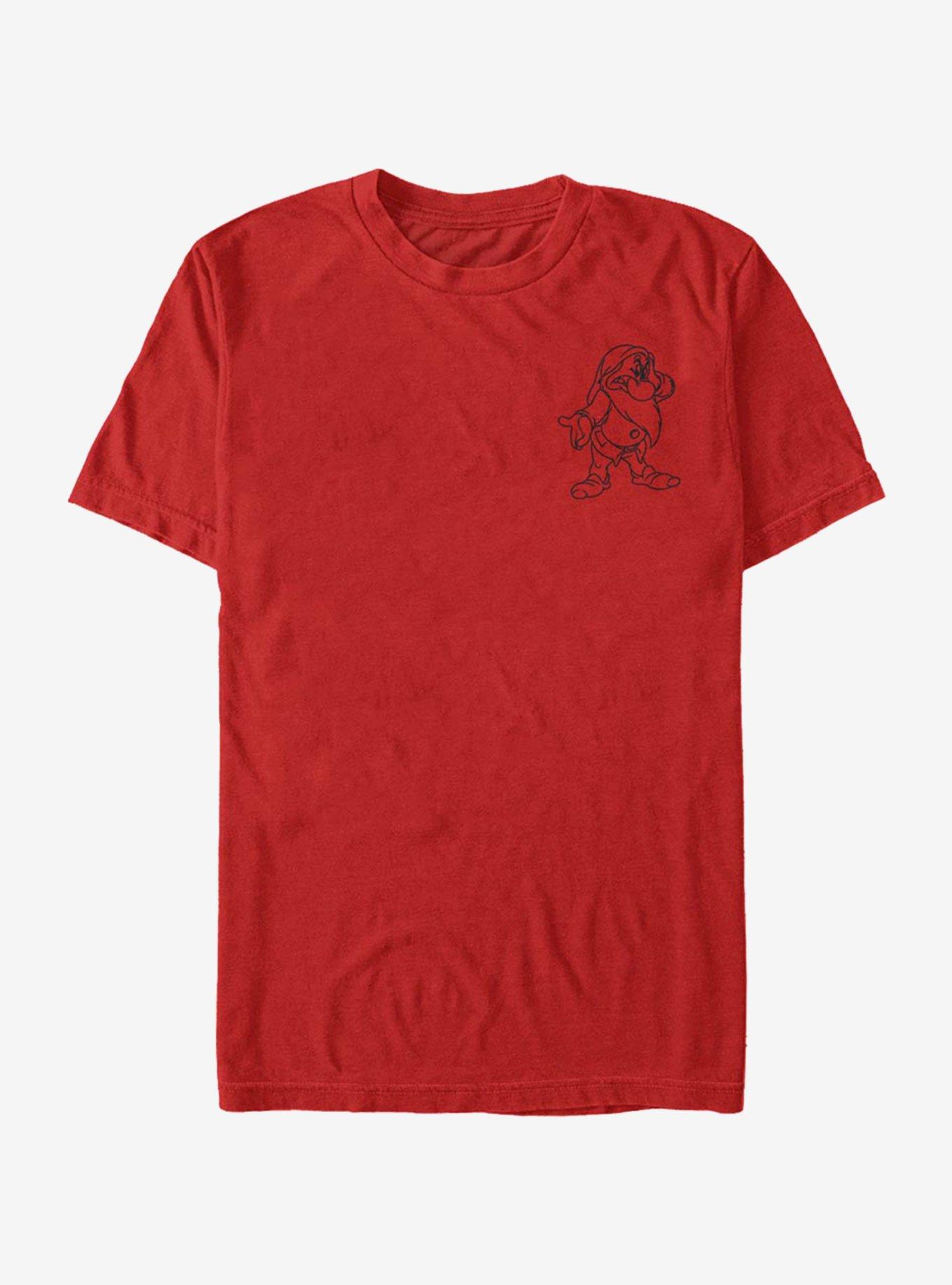 Disney Snow White Grumpy Line T-Shirt, RED, hi-res