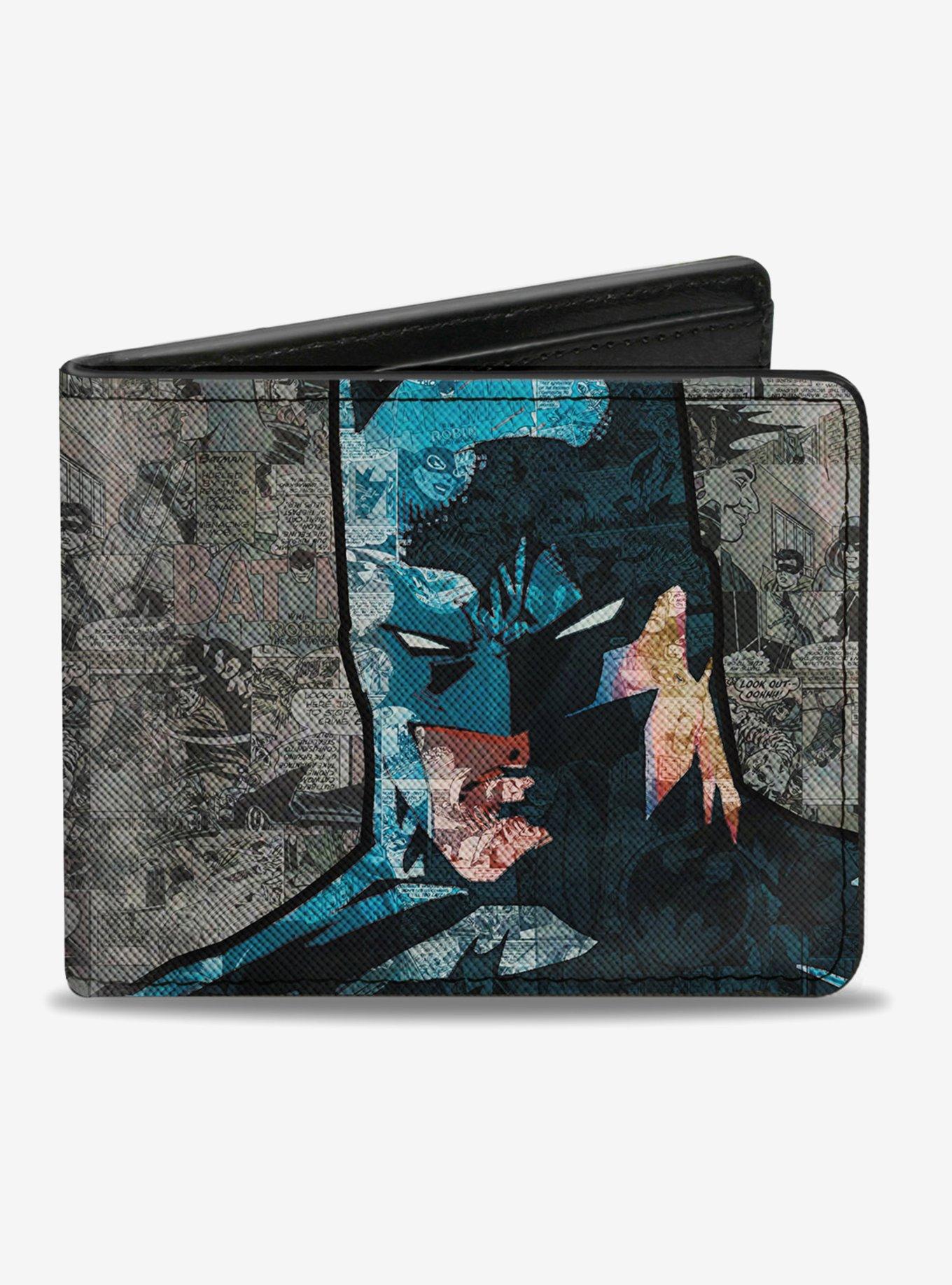 DC Comics Batman Face Comic Scenes Bifold Wallet, , hi-res