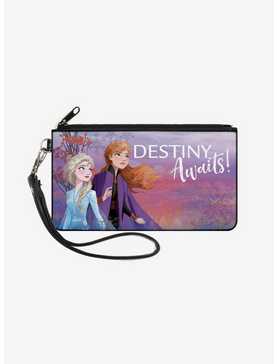 Disney Frozen 2 Elsa and Anna Pose Destiny Awaits Zip Clutch Canvas Wallet, , hi-res
