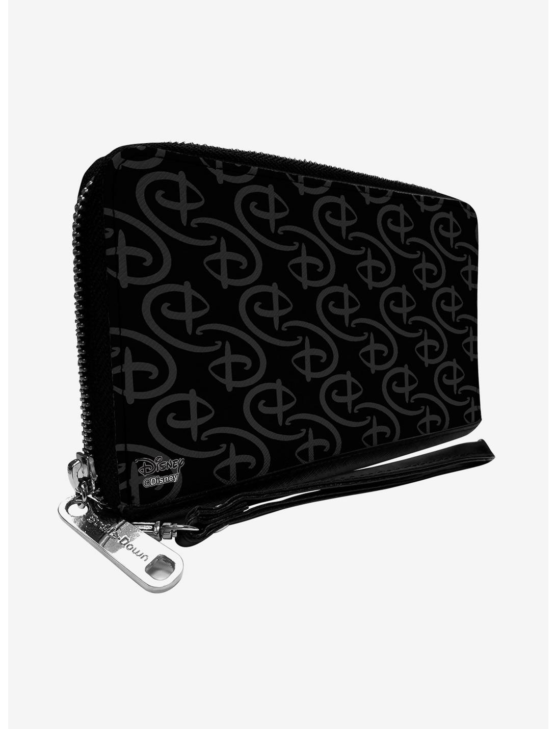 Disney Signature D Monogram Black Zip Around Wallet, , hi-res