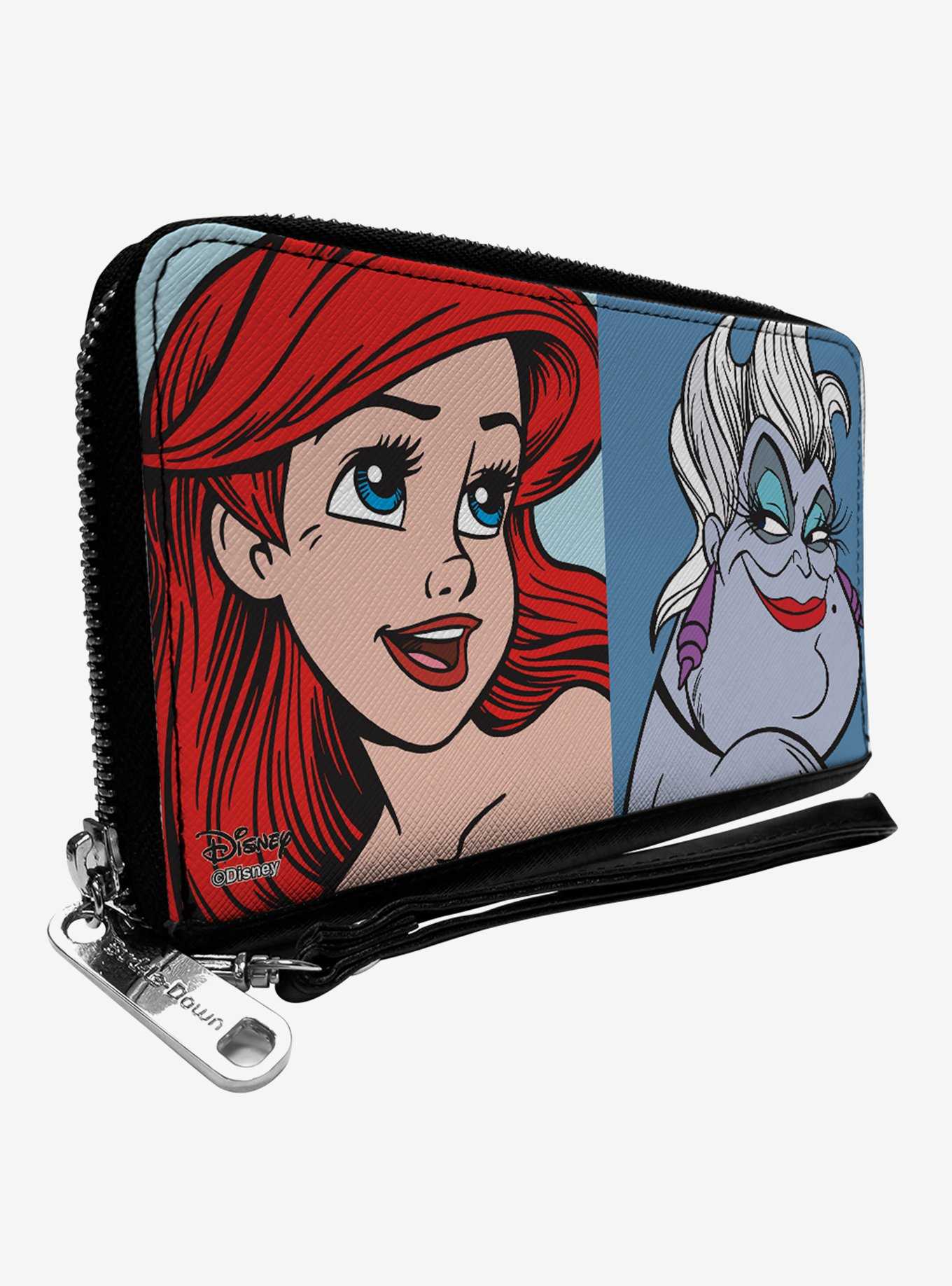 Disney The Little Mermaid Ariel and Ursula Face Blocks Zip Around Rectangle Wallet, , hi-res