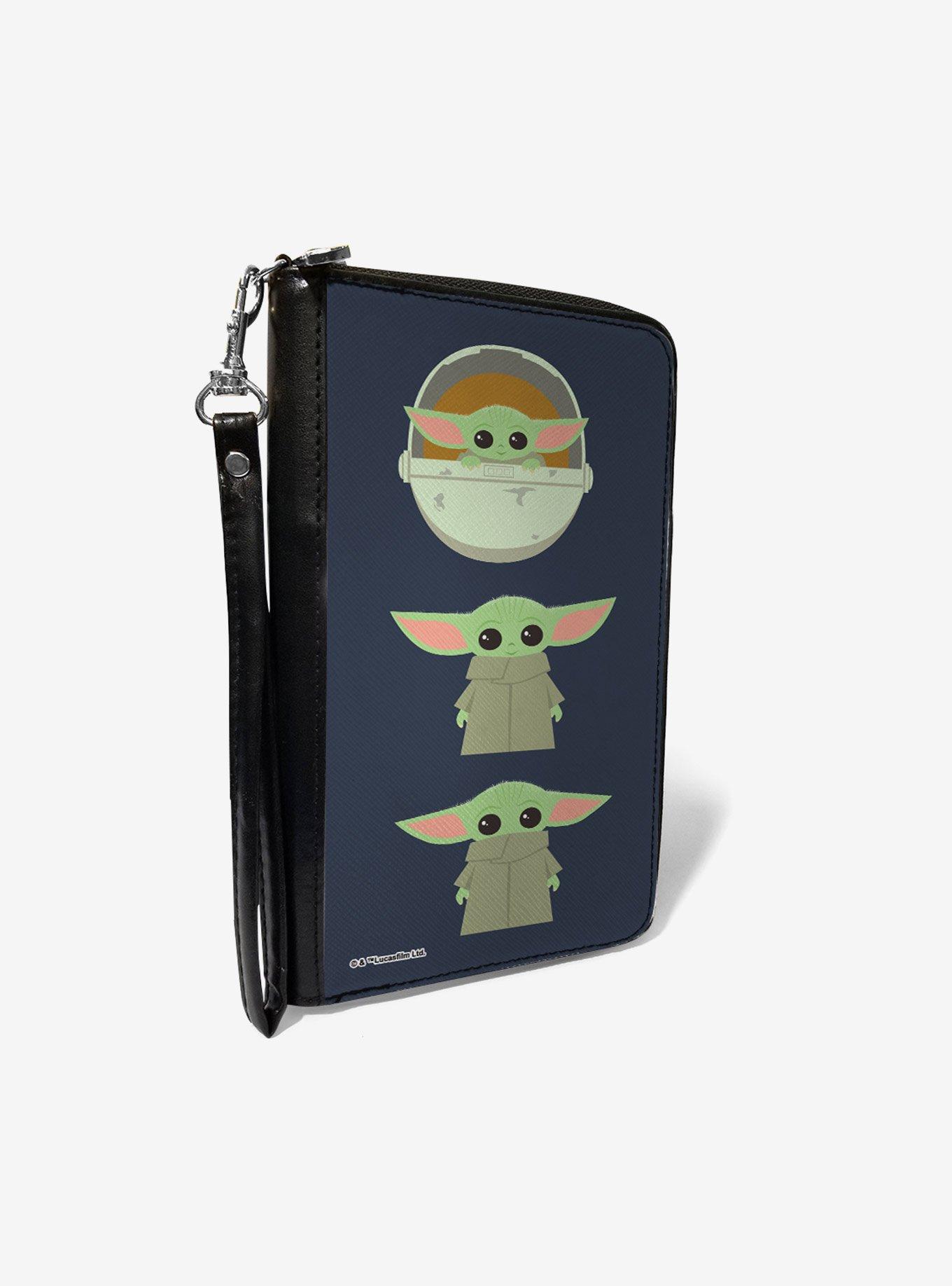 Star Wars The Child 3 Chibi Poses Gray Zip Around Rectangle Wallet, , hi-res