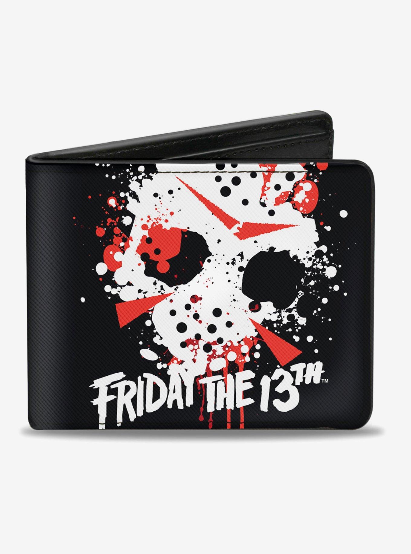 Friday the 13th Jason Mask Splatter Bifold Wallet, , hi-res