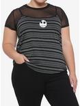 The Nightmare Before Christmas Jack Strappy Tank Mesh Girls Top Plus Size, WHITE, hi-res
