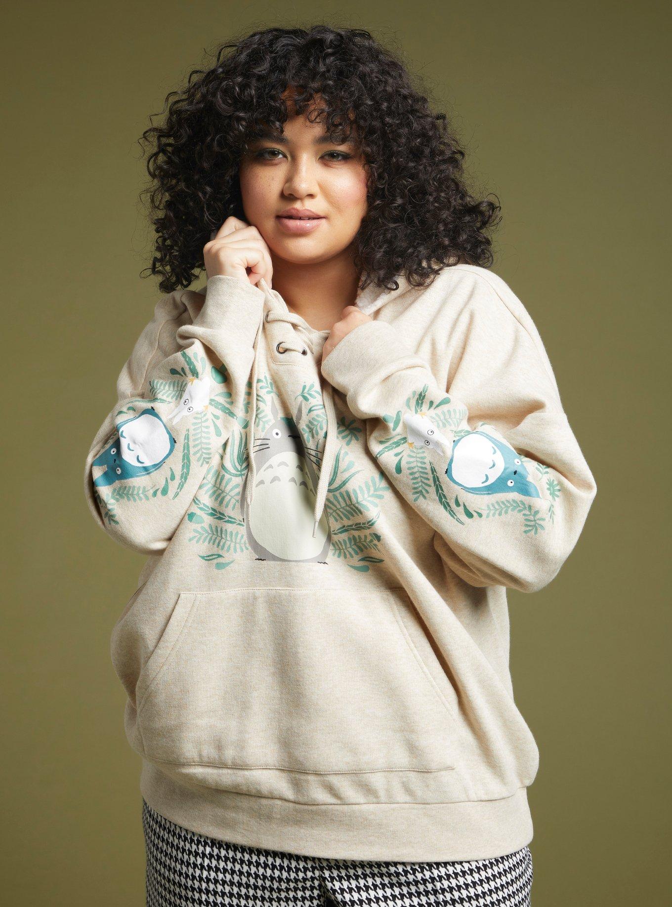 Her Universe Studio Ghibli My Neighbor Totoro Lace-Up Girls Oversized Hoodie  Plus Size | Hot Topic