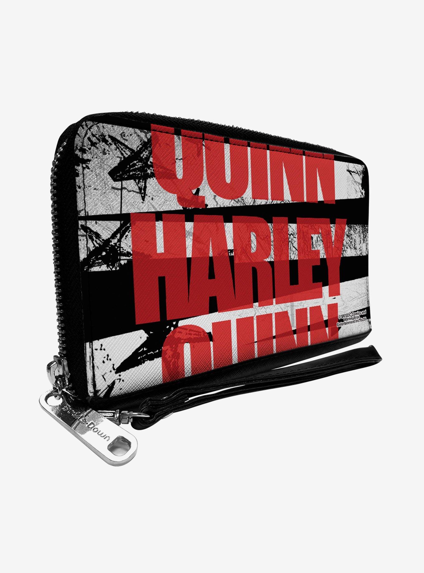 DC Comics Birds of Prey Harley Quinn Bold Stars Stripes Zip Around Rectangle Wallet, , hi-res