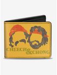 Cheech Chong Faces Silhouette Weathered Yellow Bifold Wallet, , hi-res