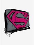 DC Comics Superman Shield Close Up Weathered Zip Around Rectangle Wallet, , hi-res