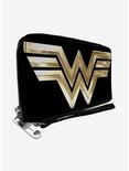 DC Comics Wonder Woman 1984 WW Logo Black Golds Zip Around Rectangle Wallet, , hi-res