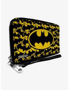 DC Comics Batman Bat Signal Yellow Black Zip Around Rectangle Wallet, , hi-res