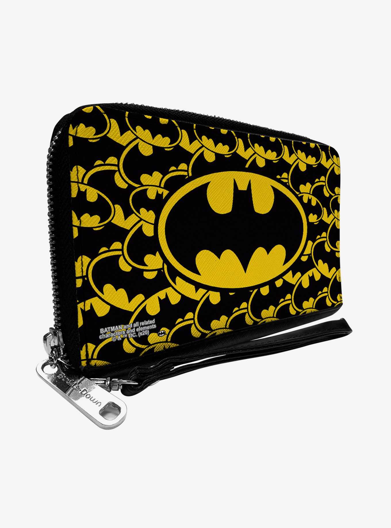 DC Comics Batman Bat Signal Yellow Black Zip Around Rectangle Wallet, , hi-res
