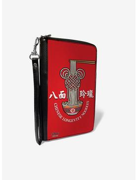Disney Mickey Mouse Chinese Longevity Noodles Knot Red White Zip Around Rectangle Wallet, , hi-res