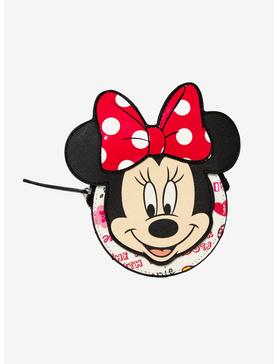 Disney Minnie Mouse Face Vegan Leather Coin Purse Wallet, , hi-res