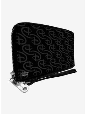 Disney Signature D Monogram Black Gray Zip Around Rectangle Wallet, , hi-res