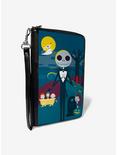 Plus Size The Nightmare Before Christmas Stylized Jack Cemetery Scene Blues Zip Around Rectangle Wallet, , hi-res