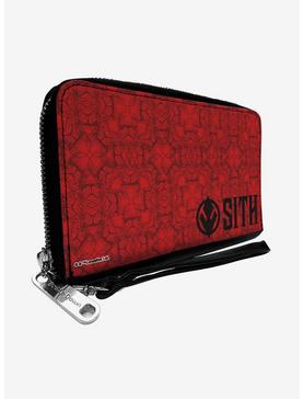 Star Wars Sith Trooper Sith Icon Collage Reds Black Zip Around Rectangle Wallet, , hi-res