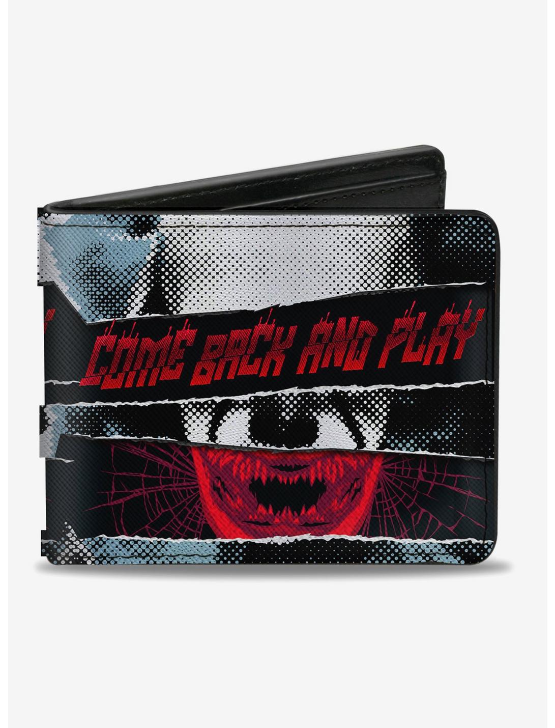 It Chapter Two Pennywise Come Back and Play Collage Bifold Wallet, , hi-res