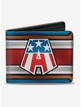 Plus Size Marvel Captain America Text A Logo Stripe Bifold Wallet, , hi-res