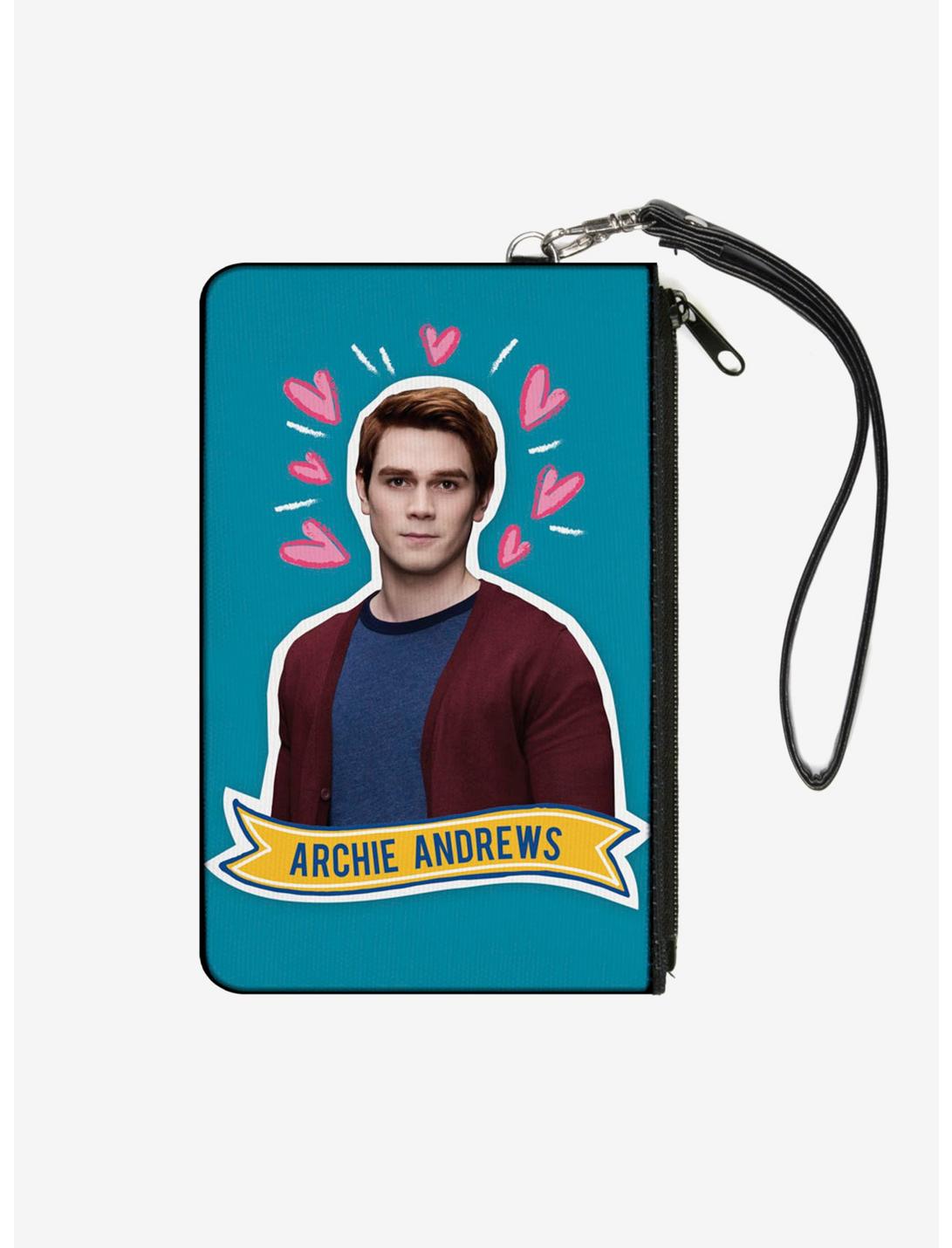 Riverdale Archie Andrews Pose Hearts Doodles Zip Clutch Canvas Wallet, , hi-res