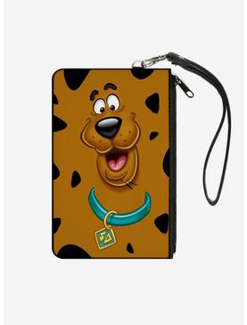 Scooby Doo Smiling Face Spots Brown Black Zip Clutch Canvas Wallet, , hi-res