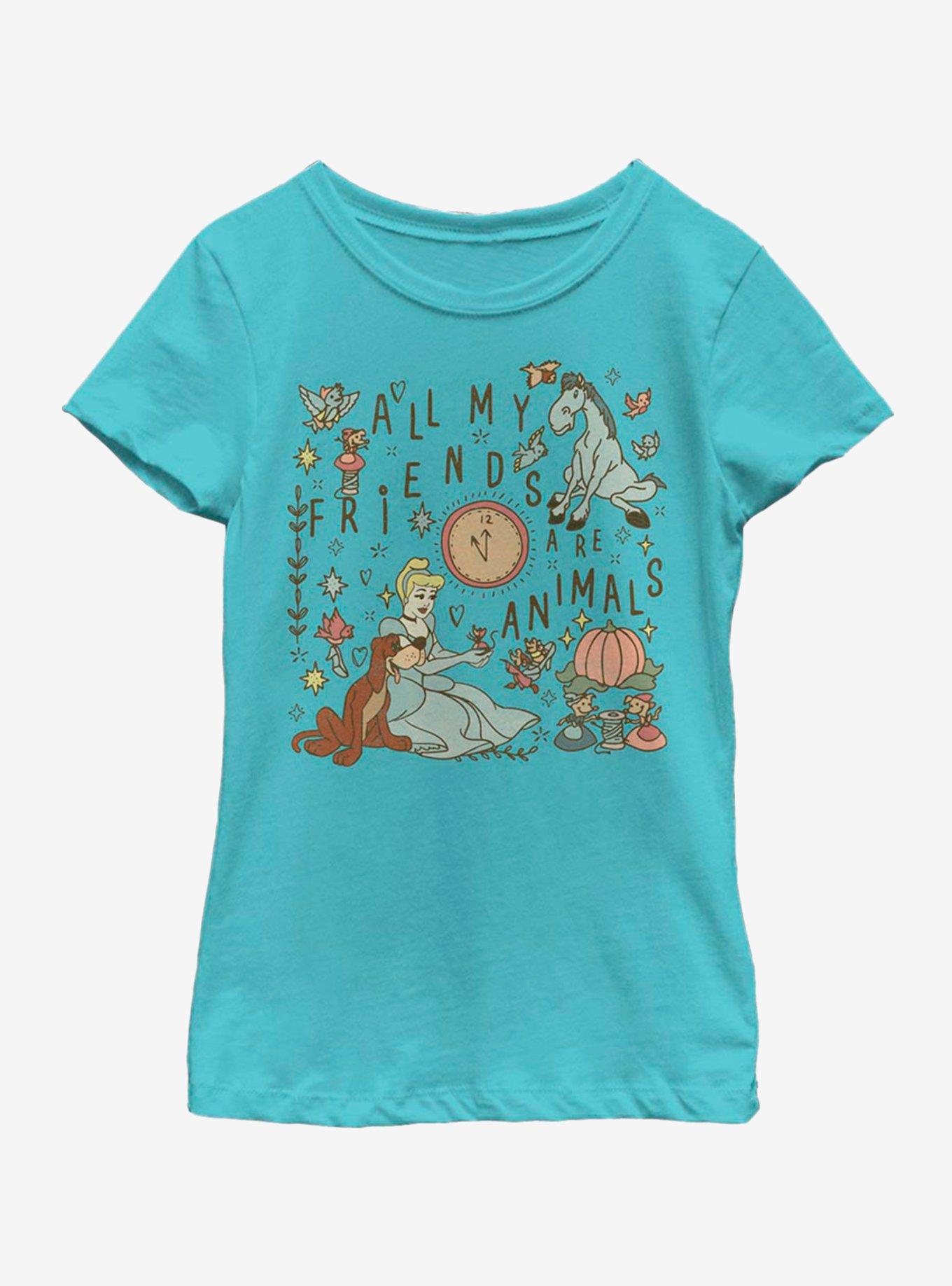 Disney Cinderella My Friends Are Animals Youth Girls T-Shirt, , hi-res