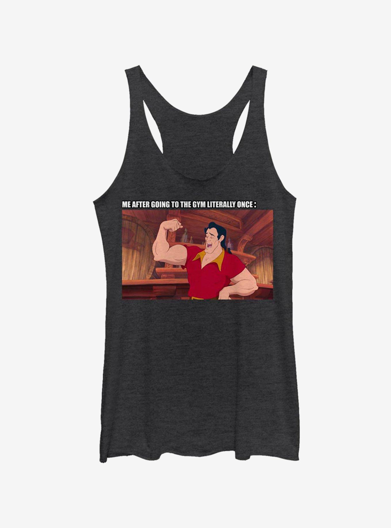 Disney Beauty And The Beast Gaston Gym Meme Womens Tank Top, , hi-res