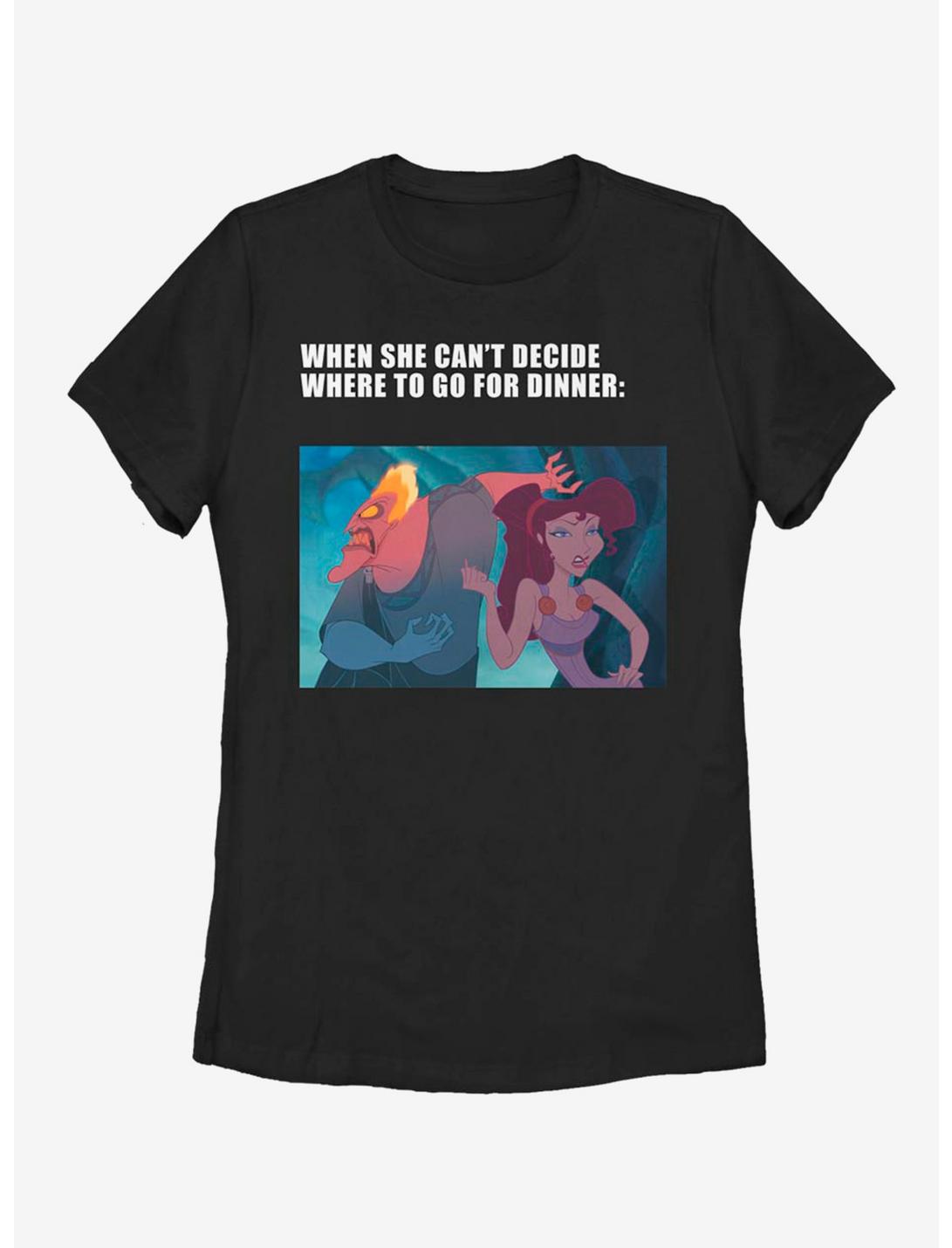 Disney Hercules Hades Dinner Meme Womens T-Shirt, BLACK, hi-res