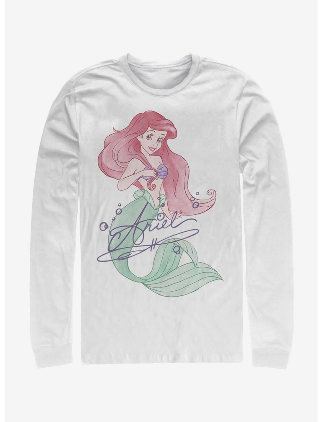 Disney The Little Mermaid Signed Ariel Long-Sleeve T-Shirt, WHITE, hi-res
