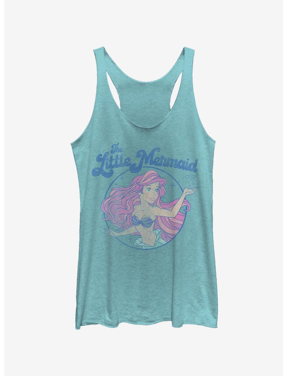 Disney The Little Mermaid Faded Ariel Art Womens Tank Top, TAHI BLUE, hi-res