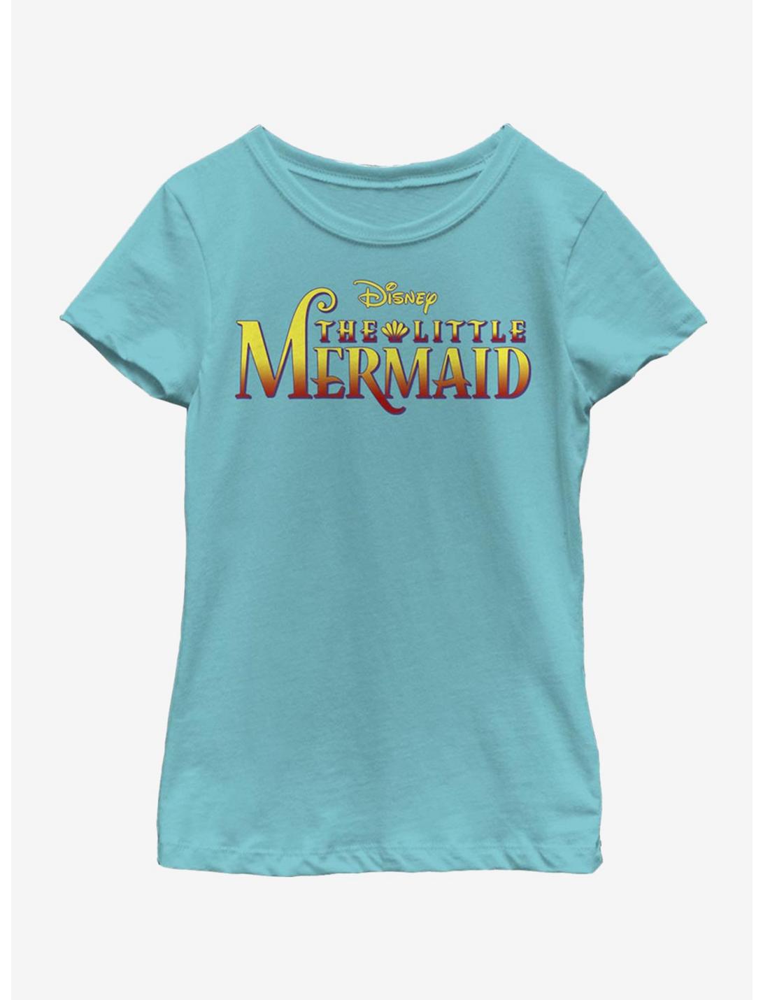 Disney The Little Mermaid Logo Youth Girls T-Shirt, TAHI BLUE, hi-res